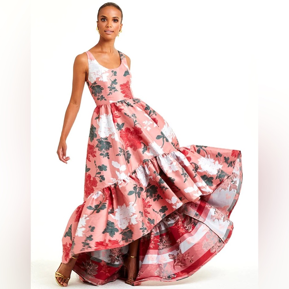 Mestiza New York Valentina Gown, NWT, 0, Vintage Coral Tea Garden